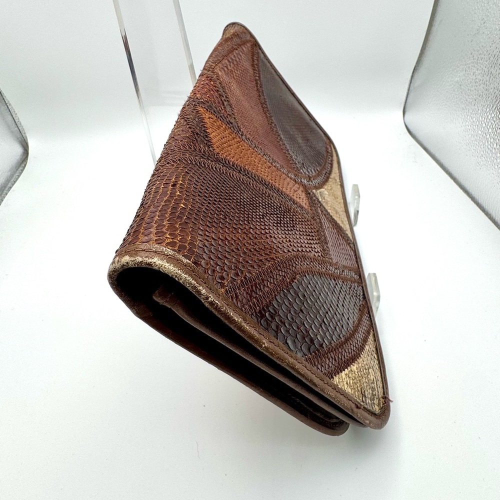 Vintage Clutch Lizard Patchwork Leather - image 3